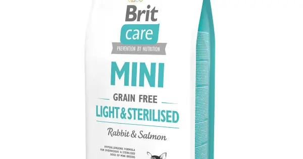 Bestseller Brit Care Mini Grain Free Light & Sterilised, iepure si somon, 7 kg
